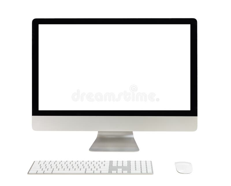 Desktop computer con lo schermo bianco