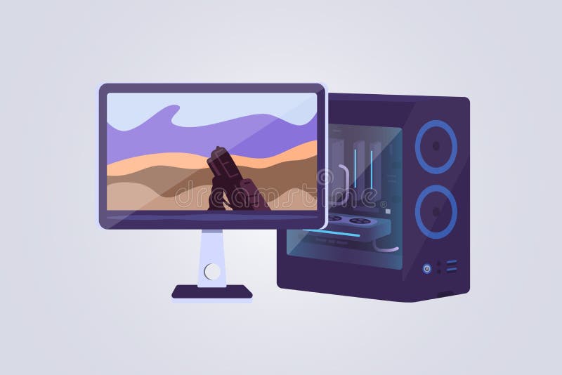 Premium Photo  Gamer playing on desktop pc computer gaming illustration