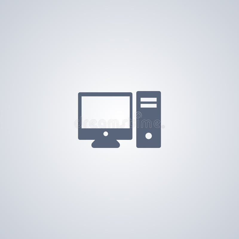 Desktop computer icon stock illustration