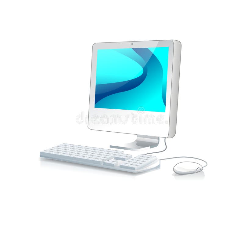 Desktop Computer Illustration Stock Illustration - Illustration of