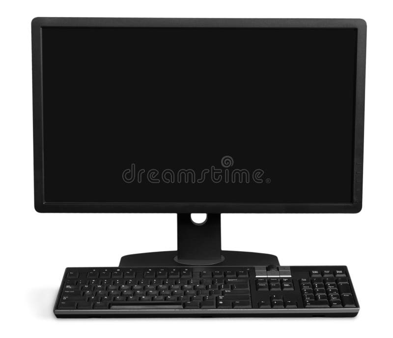 Desktop Computer and Keyboard and Mouse on White Stock Photo Image of