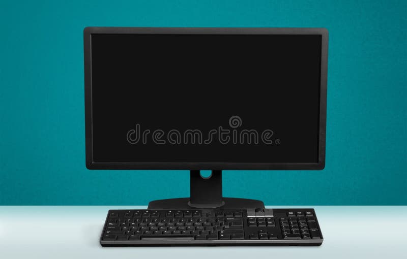 Desktop Computer and Keyboard and Mouse on White Stock Photo Image of