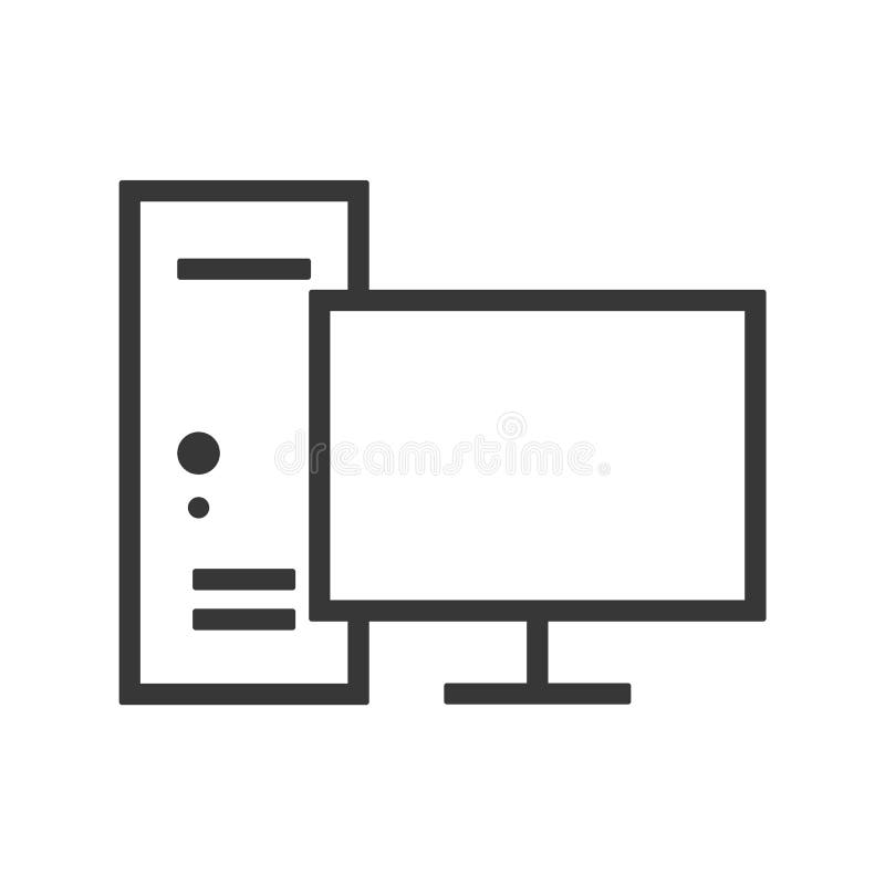 Outline Computer Laptop Icon. White Outline Notebook Laptop Computer on