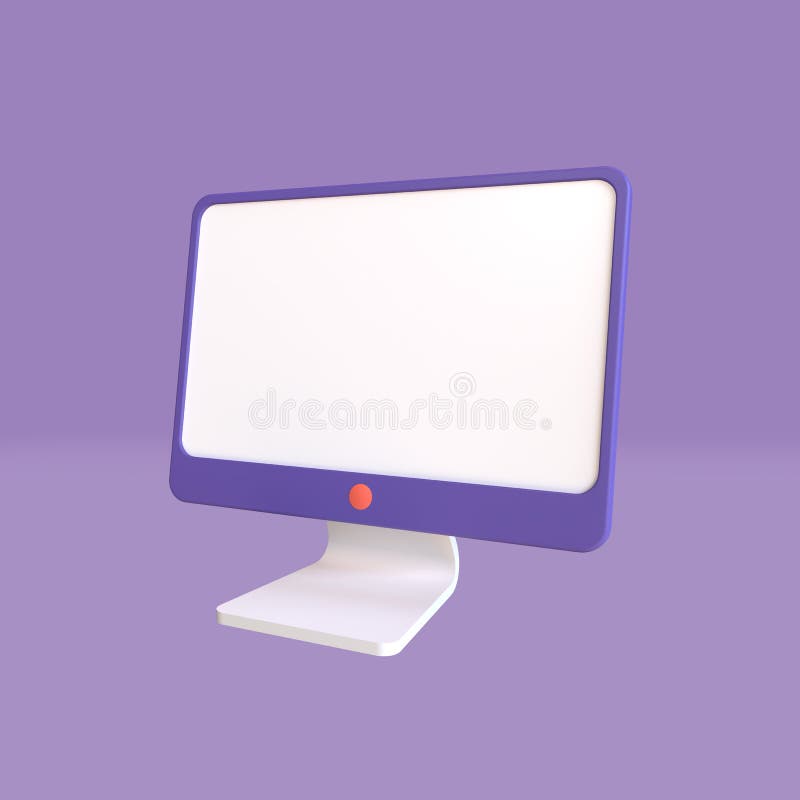 Desktop computer 3d render illustration stock illustration
