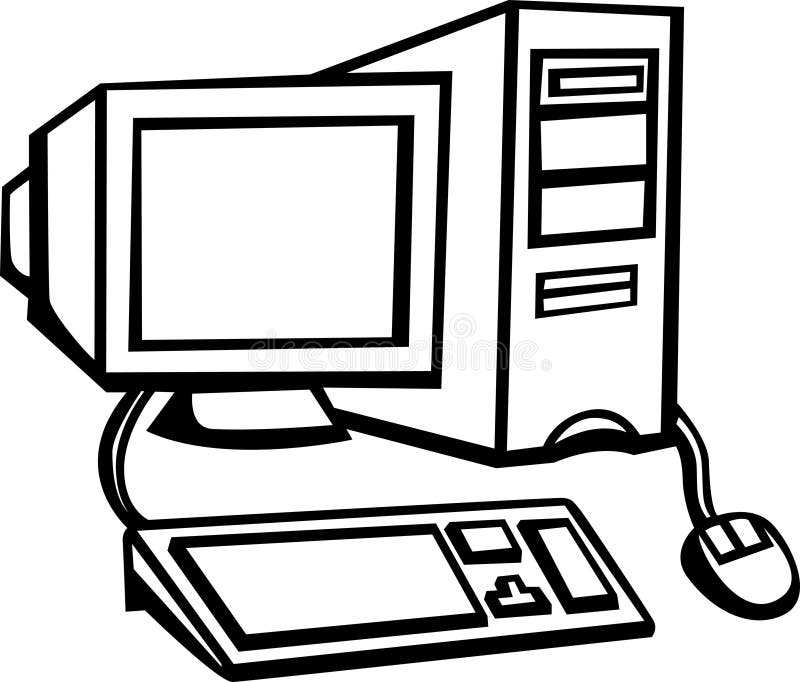 Desktop Computer Vector Illustration Stock Vector - Illustration of ...