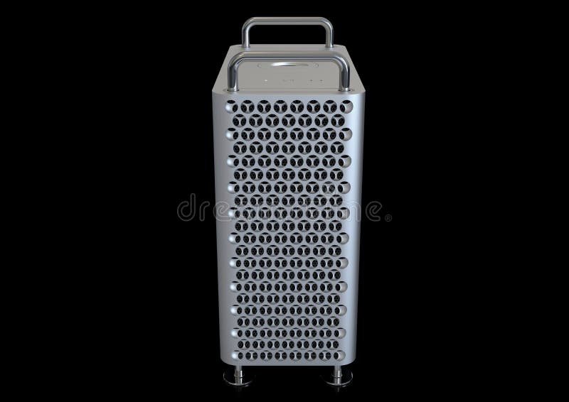 Desktop computer 2019, vista frontale di Apple Mac Pro illustrazione di stock Desktop computer 2019, vista frontale di Apple Mac Pro illustrazione di stock