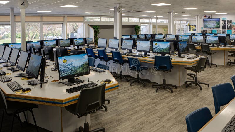 Large High School Computer Room Filled with Computers Editorial Image ...