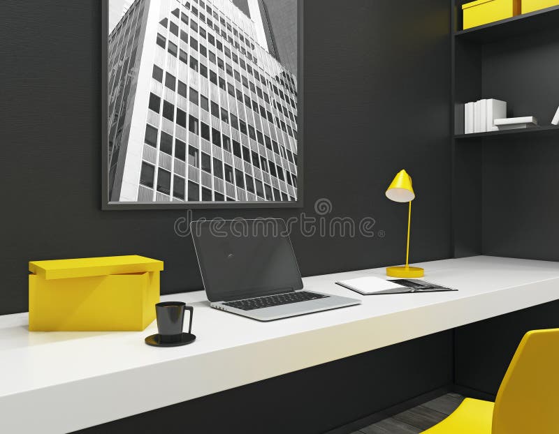Desktop Creative Designer cu notebook gol vector illustration