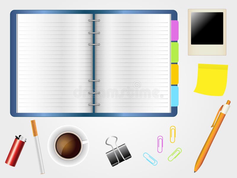 Desktop e diário ilustração do vetor Desktop e diário ilustração do vetor