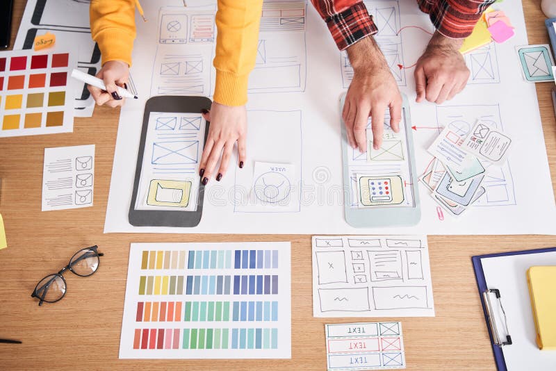 Desktop Engineers Application Developer for Smartphone Stock Image