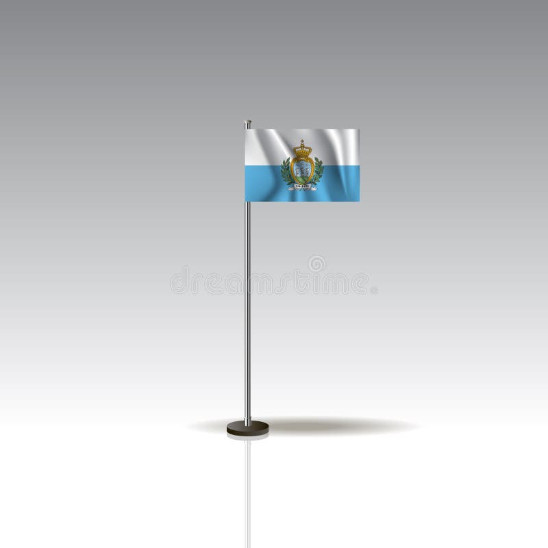 Download Flag Illustration Of The Country Of San Marino. National San Marino Flag Isolated On Gray ...