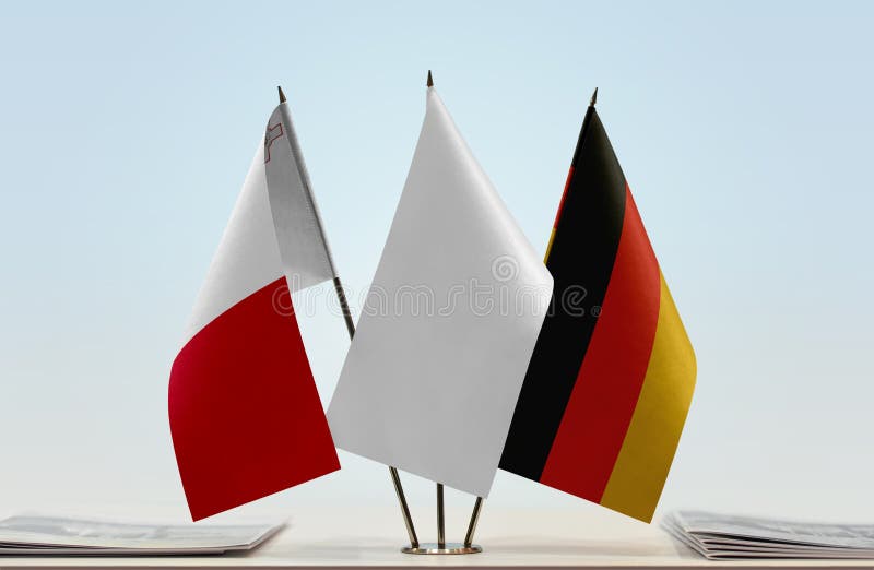 Flags of Malta and Germany stock photo. Image of flag 118989074