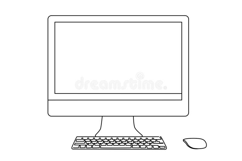 Desktop Keyboard And Mouse Stock Illustration Illustration Of