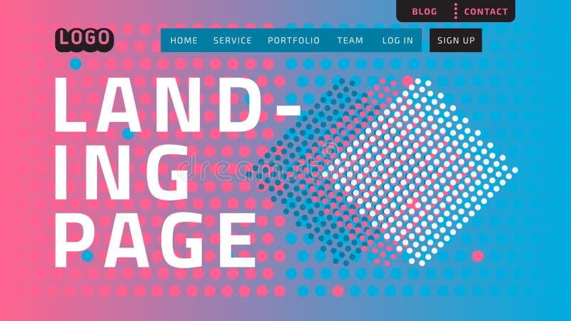 Desktop Landing Page for Web Website Template Design Example Front End