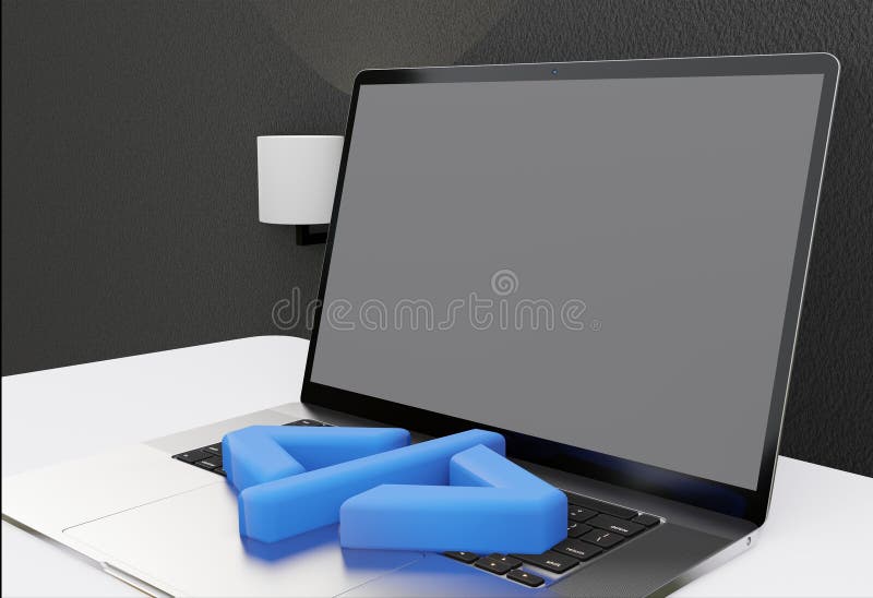 Desktop portatile 3d illustrazione sito web di analisi dei dati seo algoritmo ai ui ux programmazione di uno sfondo nero elegante illustrazione vettoriale