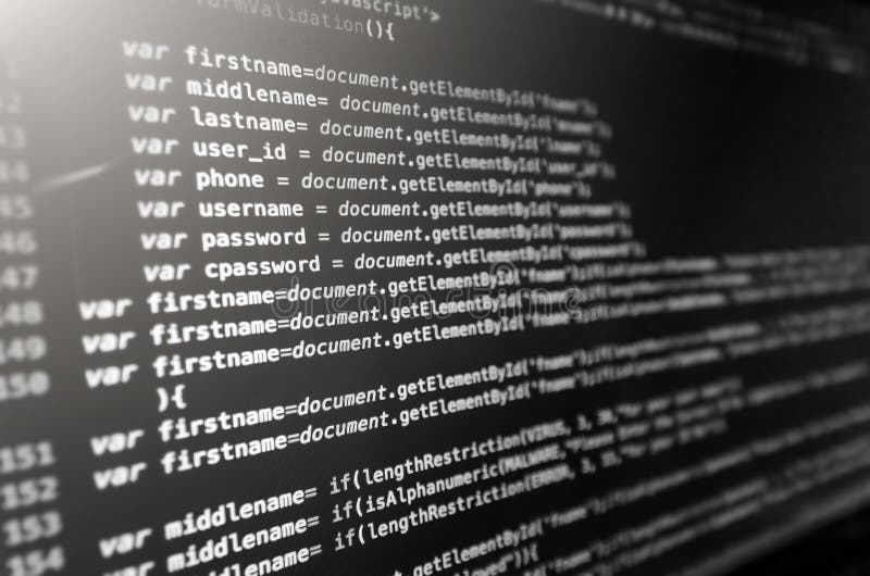 Desktop Source Code and Wallpaper by Computer Language with Coding and  Programming. Stock Image - Image of focus, desktop: 124935197