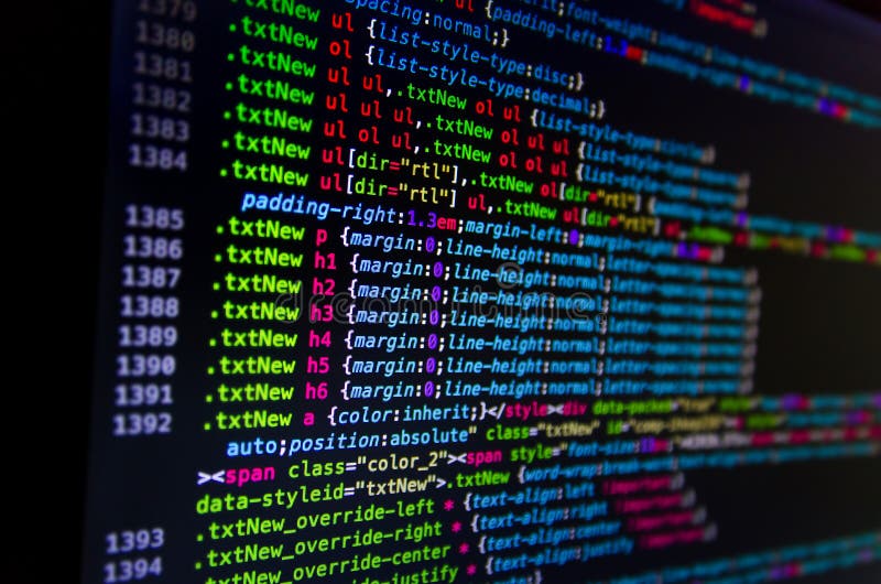 Desktop Source Code And Wallpaper By Computer Language With Coding And Programming. Stock Photo - Image of binary, malware: 124424262