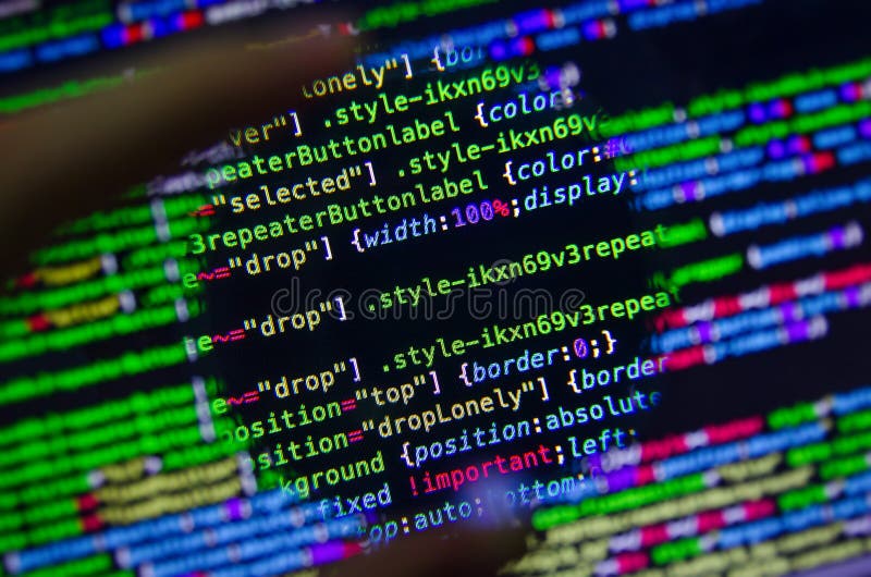 Desktop Source Code Technology Background Developer Stock Photo