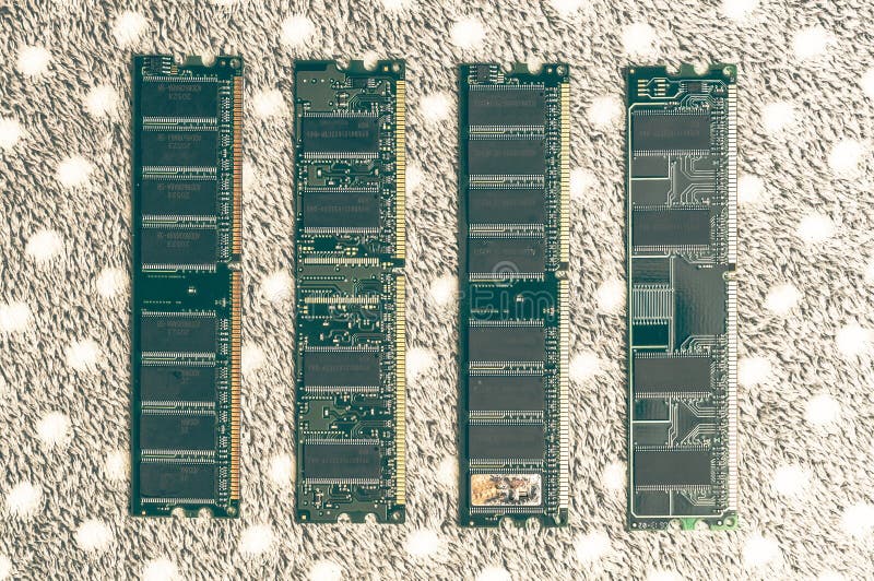 Desktop workstation server RAM memory chipsets. system, main memory, random access memory. DDR SDRAM modules royalty free stock photography