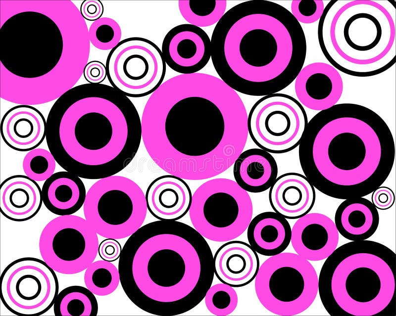 Hot pink retro circles stock illustration. Illustration of circles