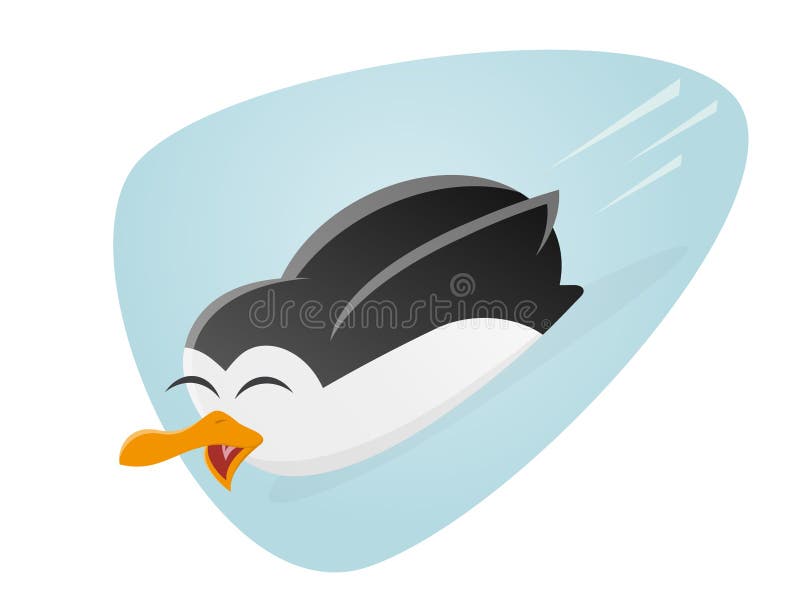 Deslizando o clipart do pinguim ilustração stock Deslizando o clipart do pinguim ilustração stock