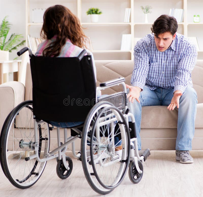 The Desperate Disabled Person on Wheelchair Stock Photo - Image of ...