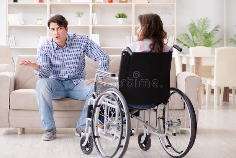 The Desperate Disabled Person On Wheelchair Stock Image - Image of ...