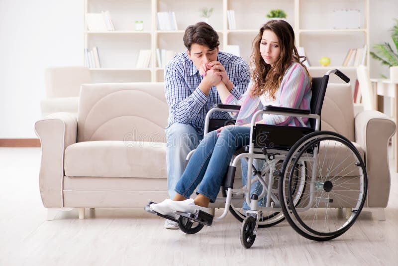 The Desperate Disabled Person on Wheelchair Stock Image - Image of ...