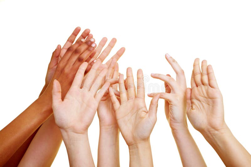 Desperate hands reaching into royalty free stock images