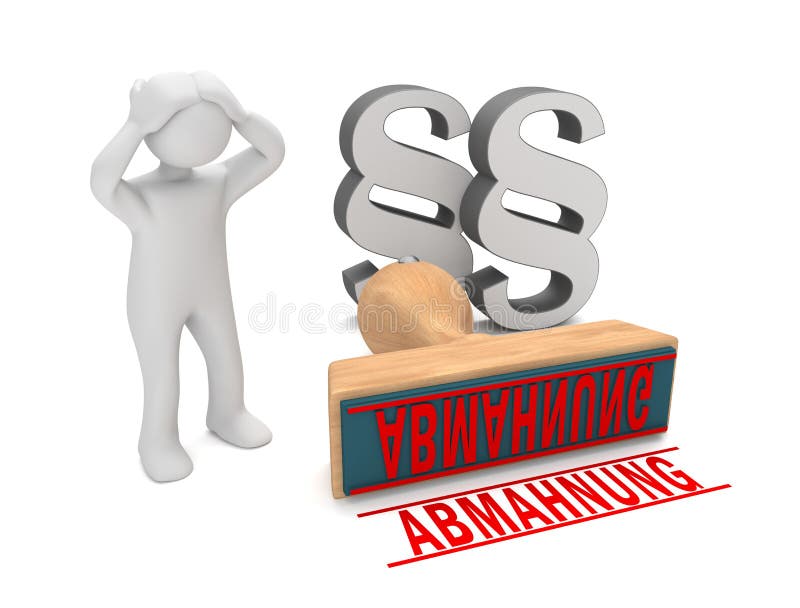 Desperate Manikin Paragraphs Stamp Abmahnung royalty free illustration