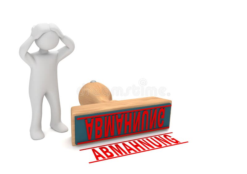 Desperate Manikin Stamp Abmahnung vector illustration