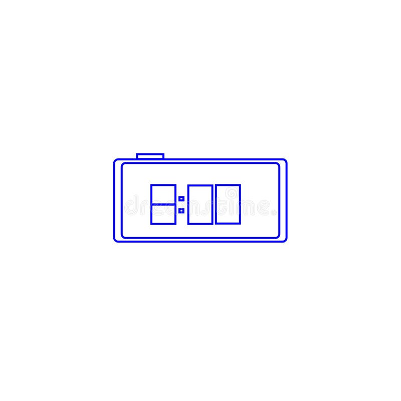 Despertador, icono azul Reloj del ` de ocho o ilustración del vector Despertador, icono azul Reloj del ` de ocho o ilustración del vector