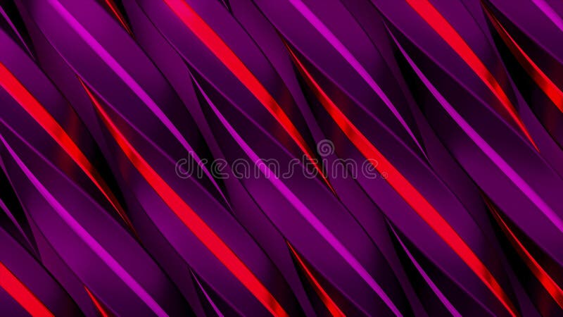 Desplazamiento abstracto diagonal líneas dobladas fondo sin soldadura lazo. animación. rayas degradadas multicolores de color púrp ilustración del vector