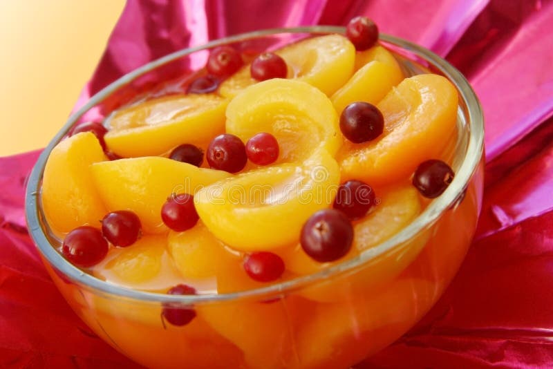 Dessert with apricots.