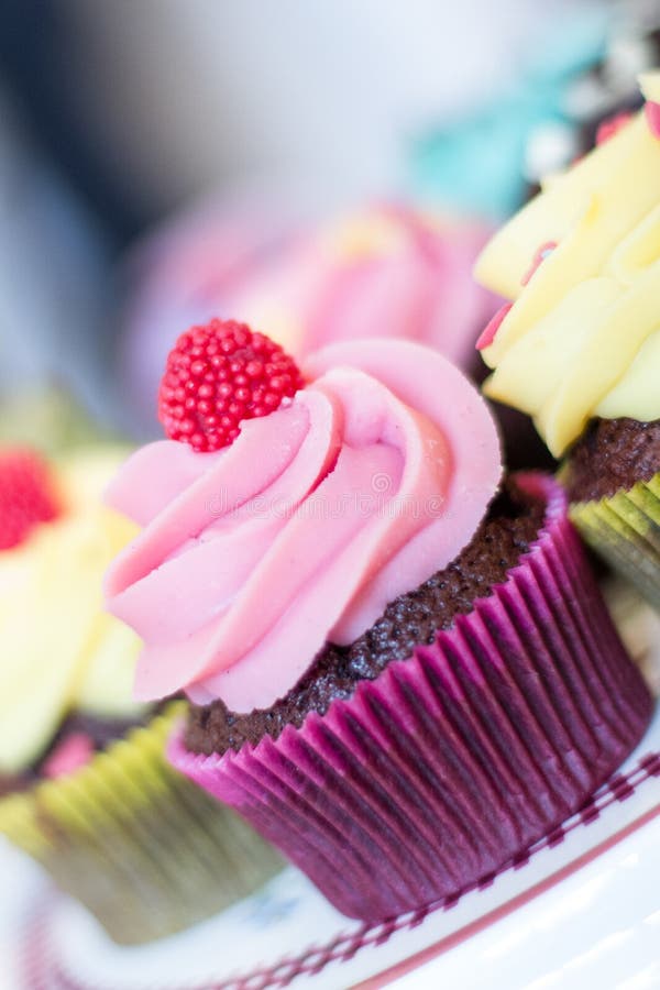 Dessert cake closeup stock image. Image of close, pink 50781169