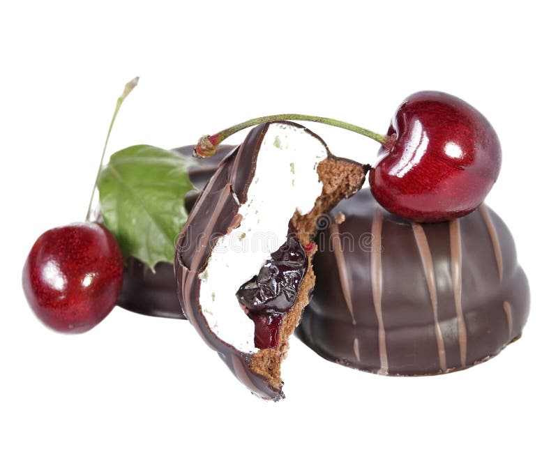 Dessert Chocolate Cake with Fresh cherry