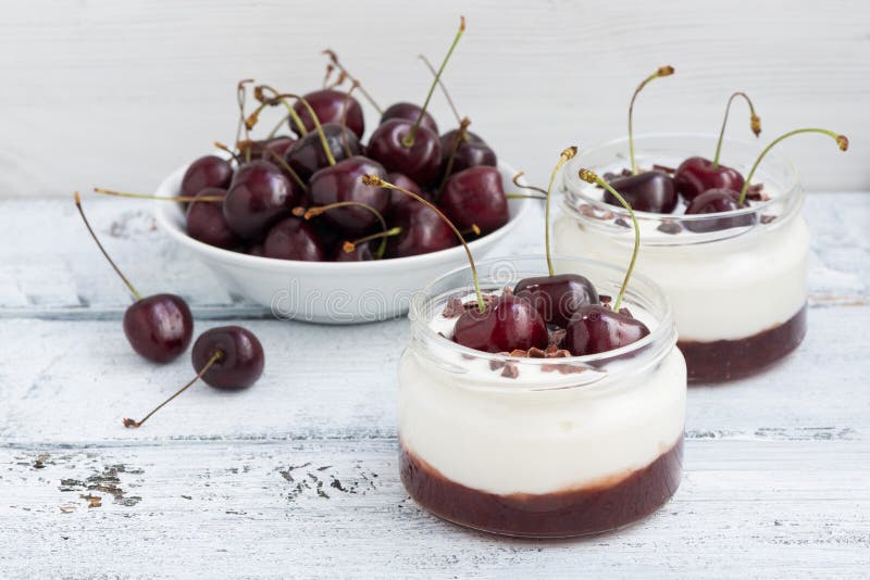 Ice cream with cherry stock photo. Image of food, cherry 26516806