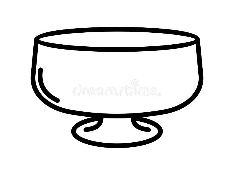 LINEAR DRAWING of a DESSERT CREAMER on a WHITE BACKGROUND Stock Vector Illustration of white