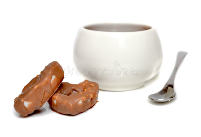 Dessert en kop van koffie stock afbeelding. Image of drank 23149497