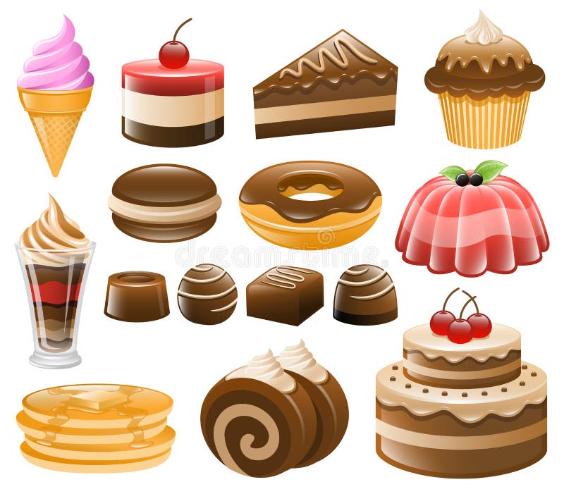 Dessert Icon Set, Sweets, Confectionery