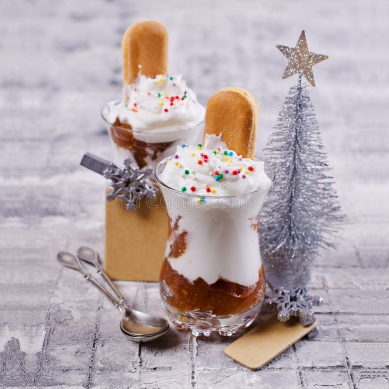 Dessert with jam stock image. Image of healthy, creamy 81831453