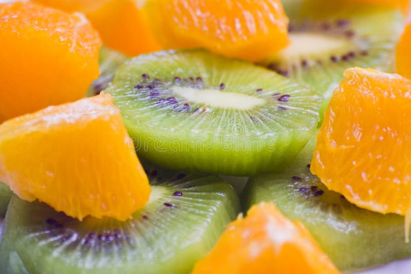 Dessert of kiwi and orange stock image. Image of flavor 6895601