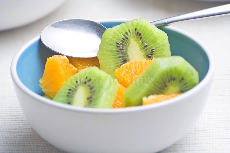 Dessert of kiwi and orange