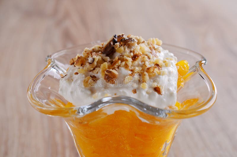 Dessert stock image. Image of nuts, dessert, bowl, bottle 44066927