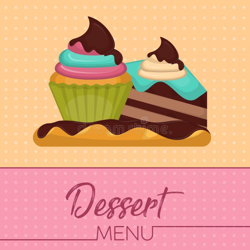 Dessert menu illustration stock vector. Illustration of cake - 159880137
