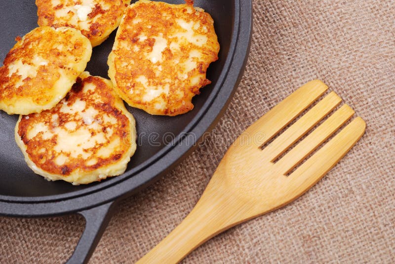 Dessert pancakes on a dripping pan