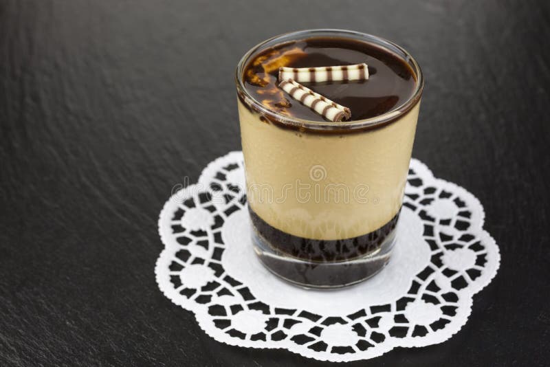 Dessert Panna Cotta with Espresso Stock Photo Image of delicious, food 56065682