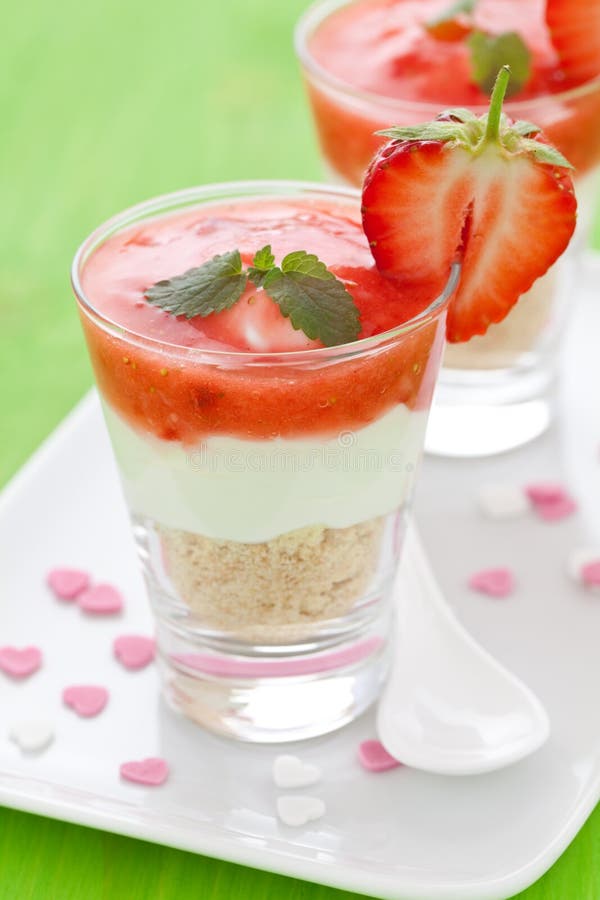 Strawberry Dessert in Glass Stock Photo Image of snack, base 7923496
