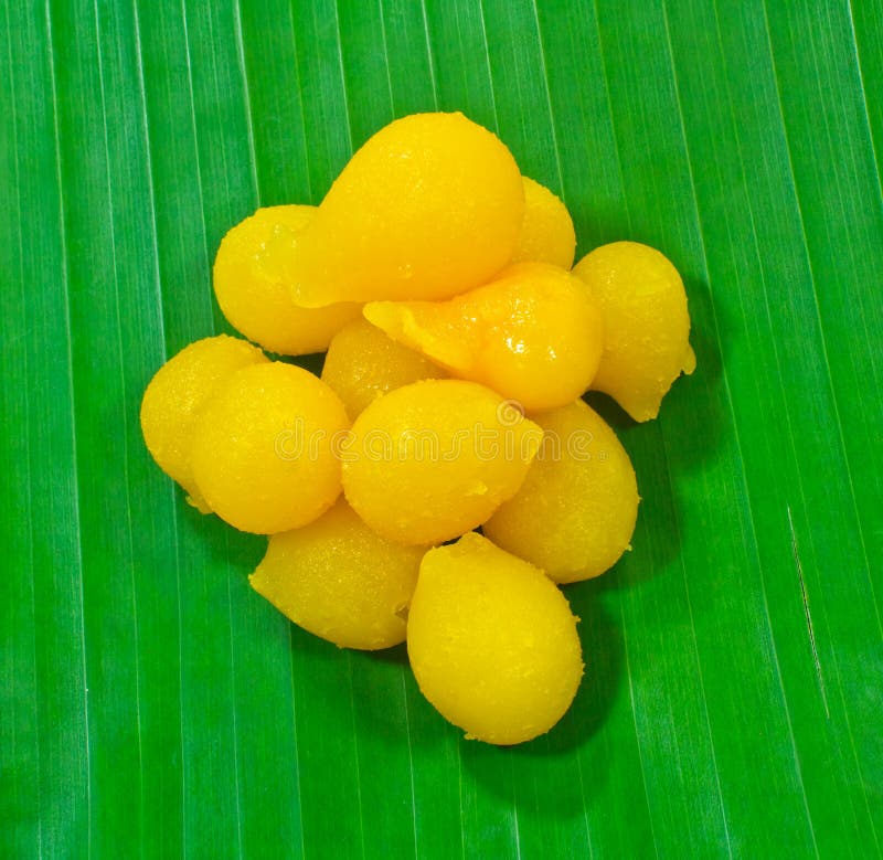 Dessert Thai on Banana Leaves. Stock Photo Image of tasty, flavor
