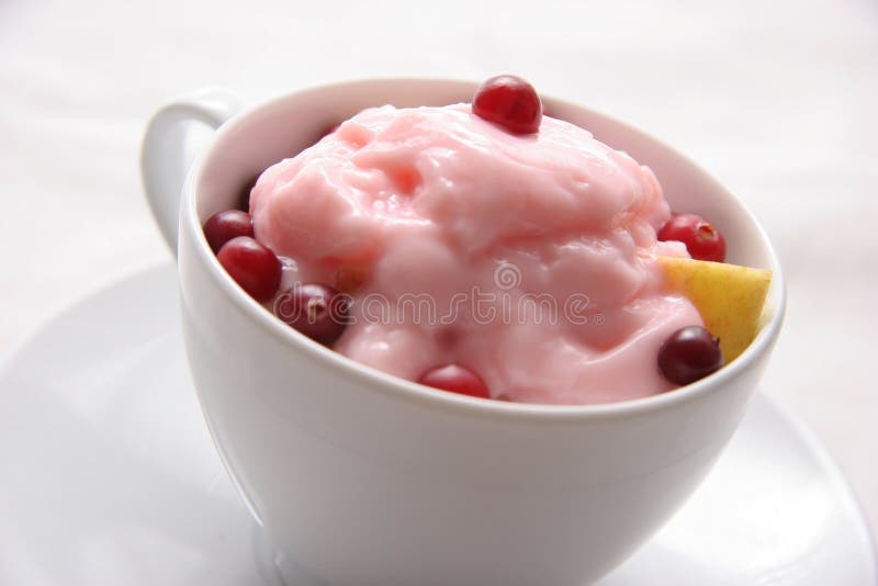 Dessert with yoghurt.